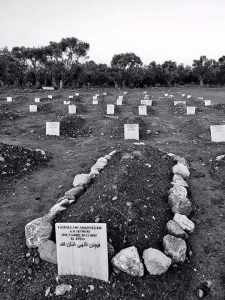 Refugees children graveyard in Lesvos, Greece