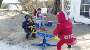 Refugees kids playing in Moria, Lesvos